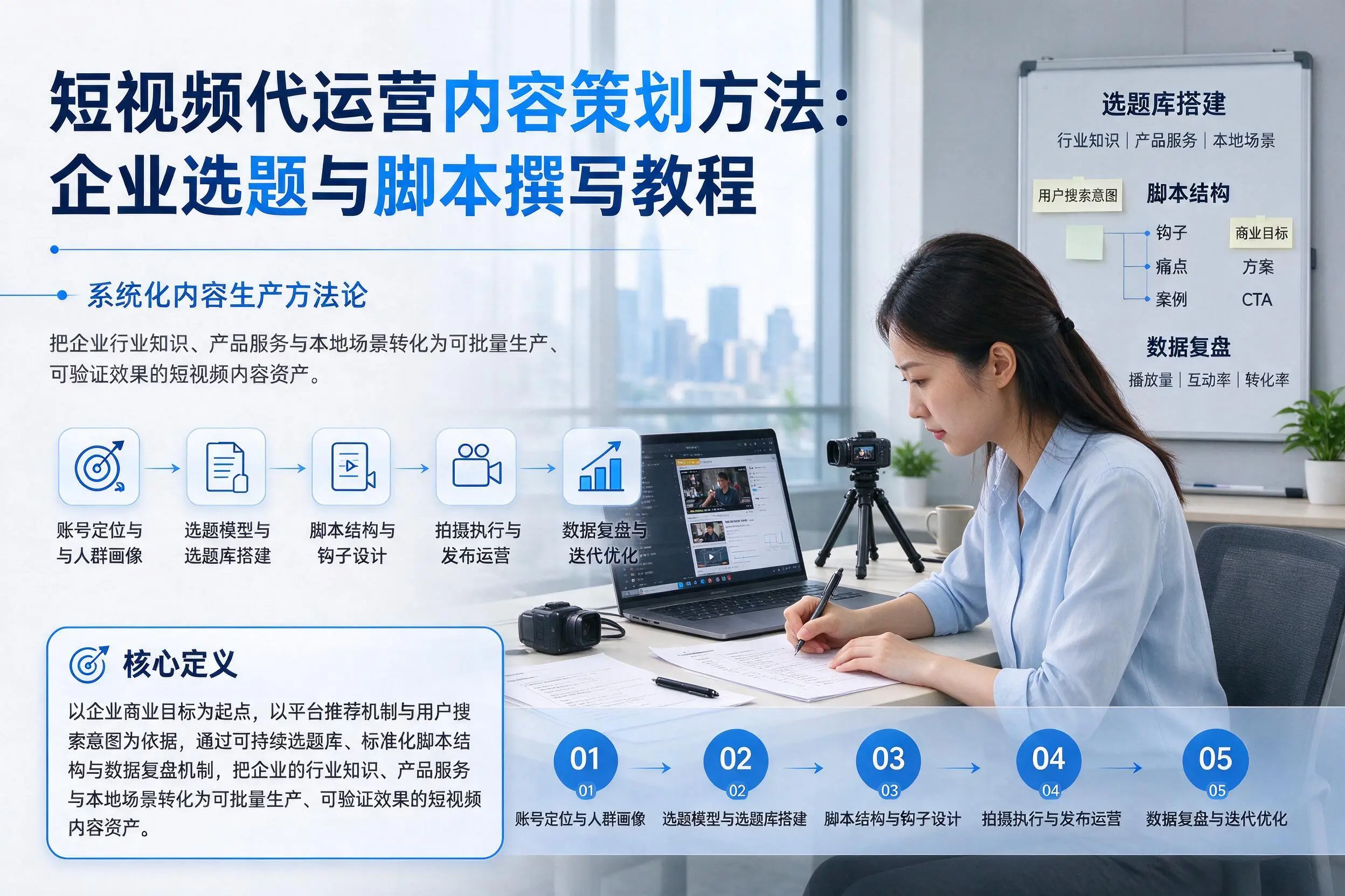 短视频代运营内容策划方法:通化企业选题与脚本撰写教程