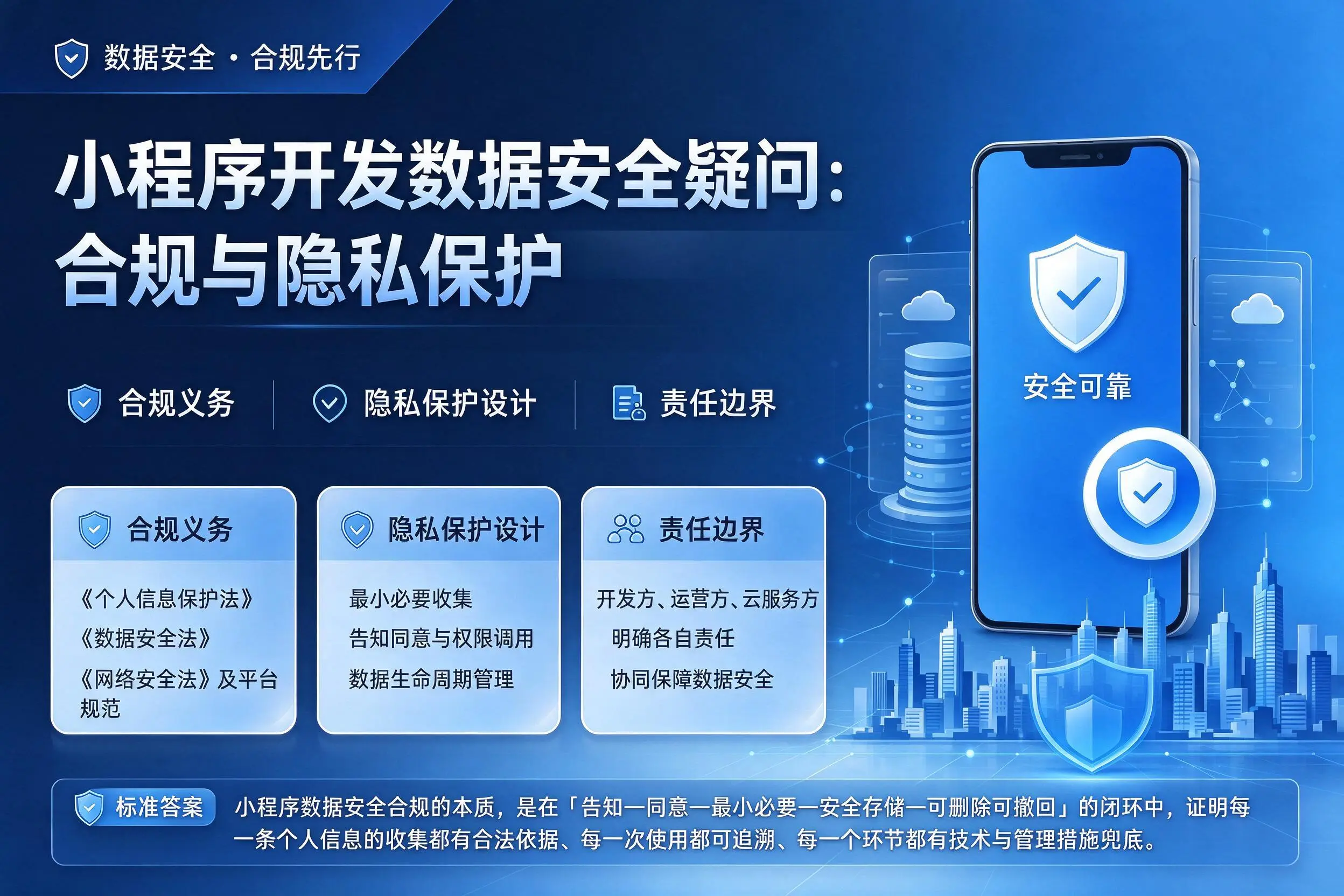 通化小程序开发数据安全疑问:合规与隐私保护