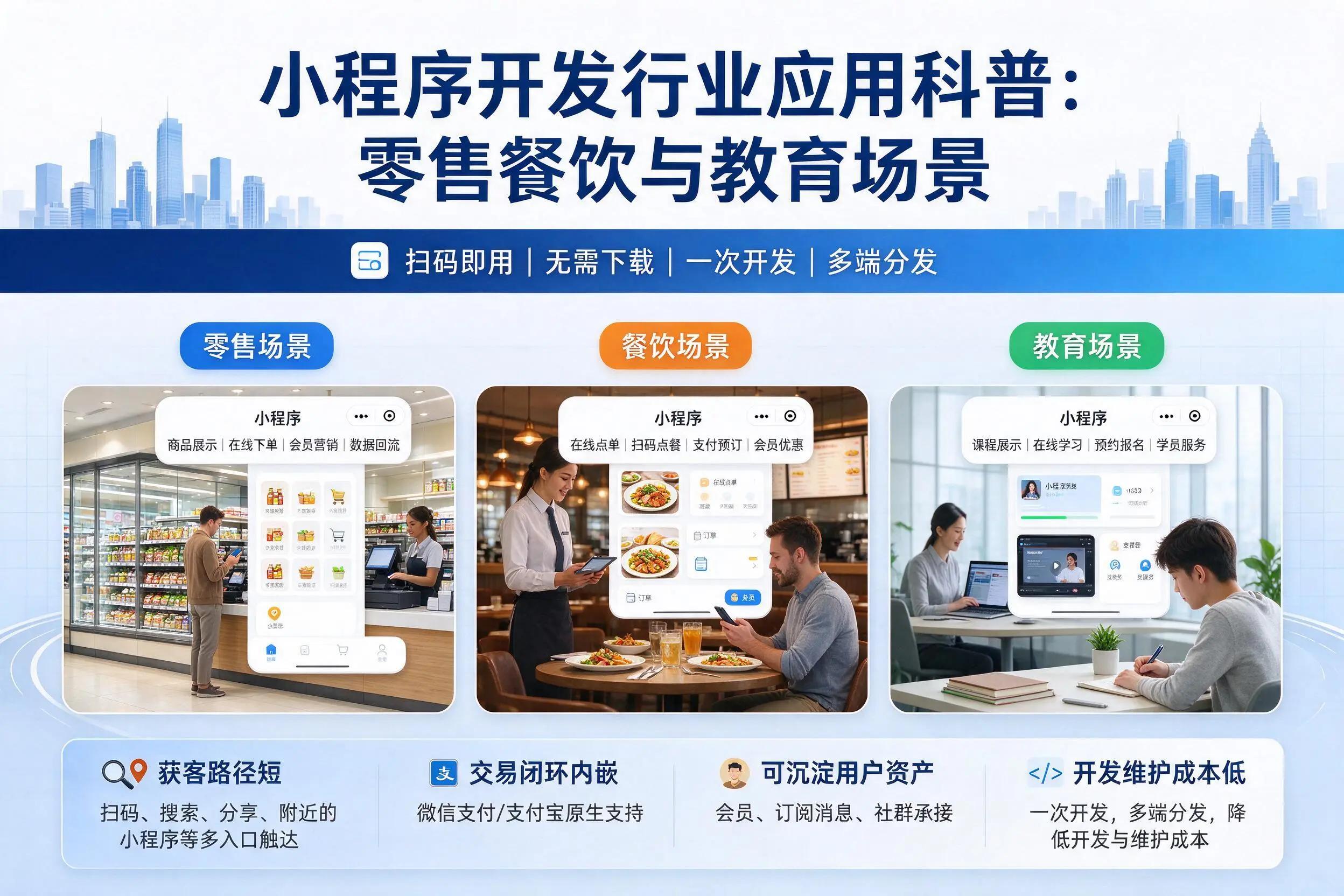 通化小程序开发行业应用科普：零售餐饮与教育场景