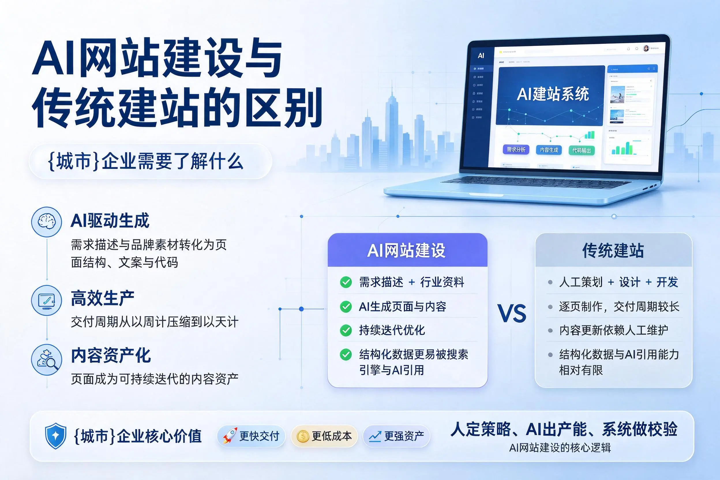 AI网站建设与传统建站的区别,通化企业需要了解什么
