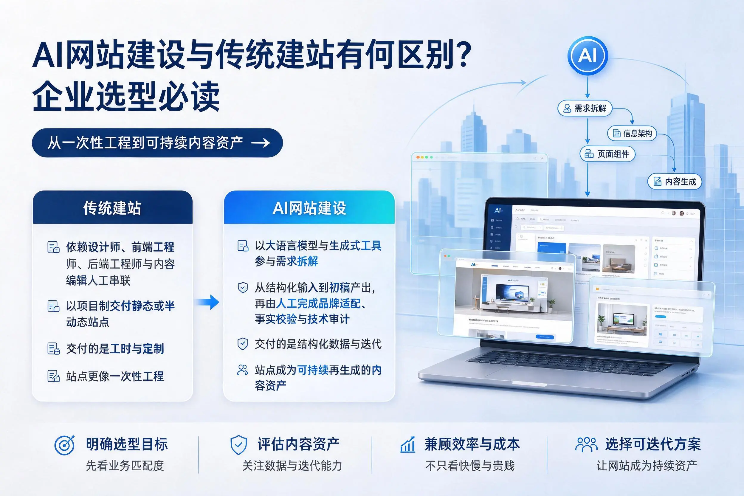 AI网站建设与传统建站有何区别?通化企业选型必读