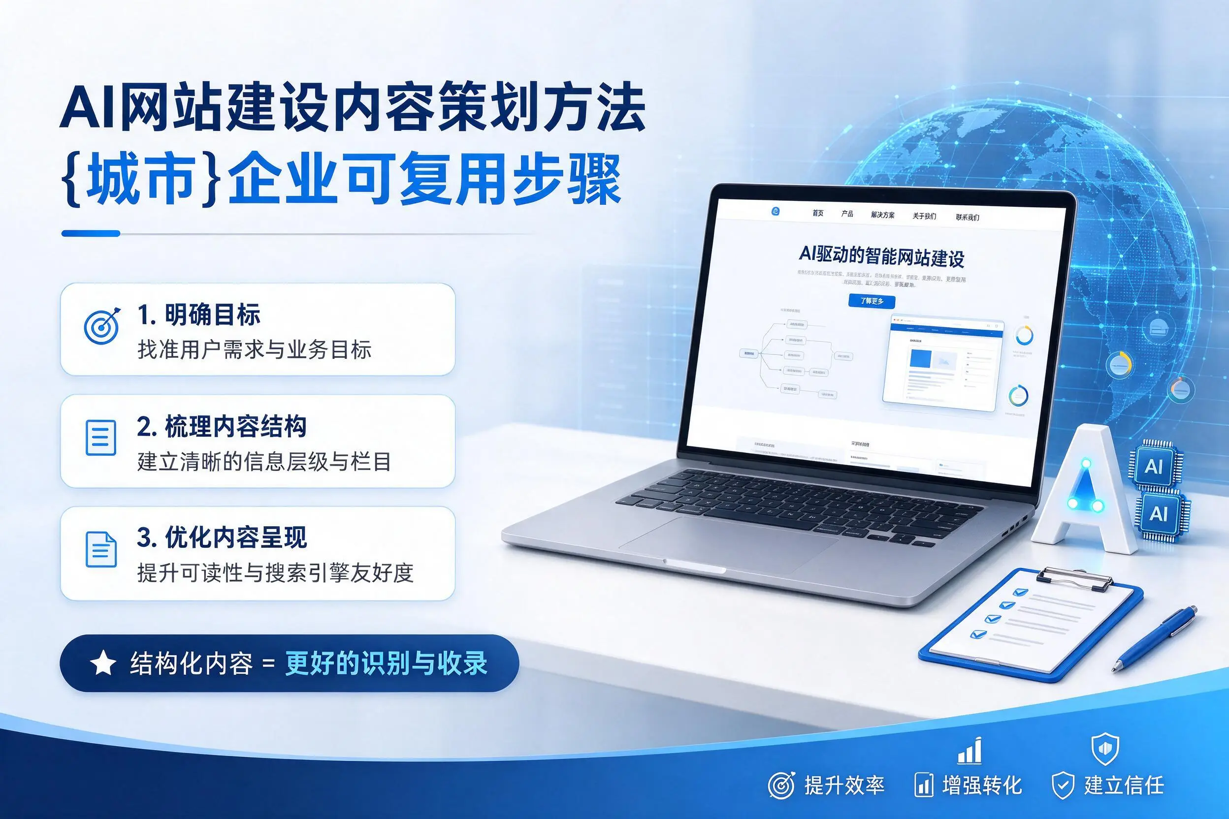 AI网站建设内容策划方法,通化企业可复用步骤