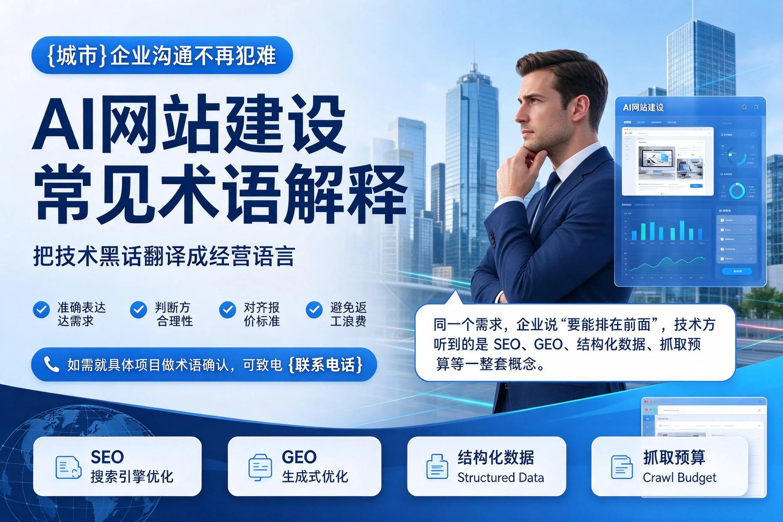 AI网站建设常见术语解释，通化企业沟通不再犯难