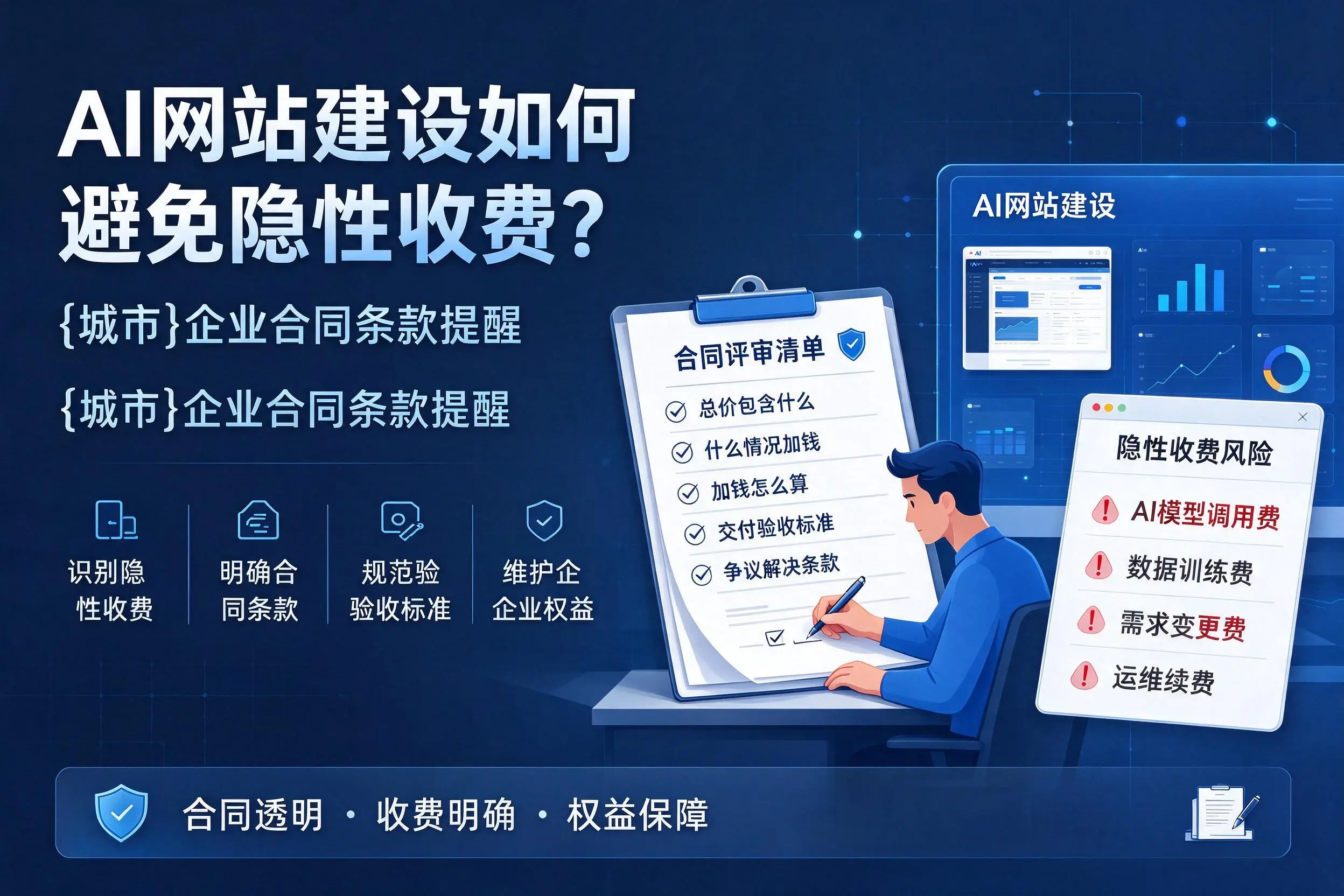 AI网站建设如何避免隐性收费？通化企业合同条款提醒