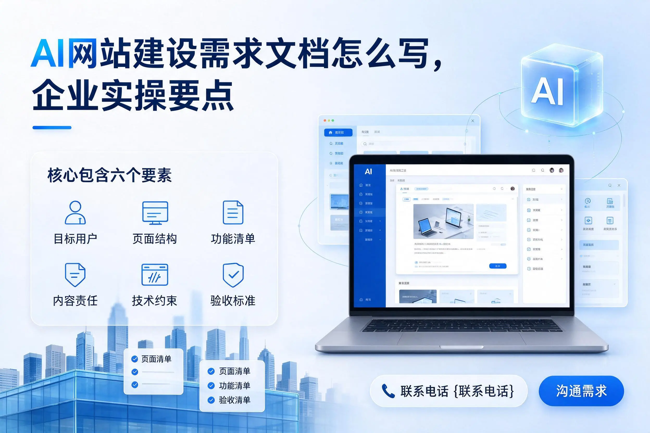 AI网站建设需求文档怎么写，通化企业实操要点